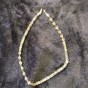 Dark silver braided chain necklace